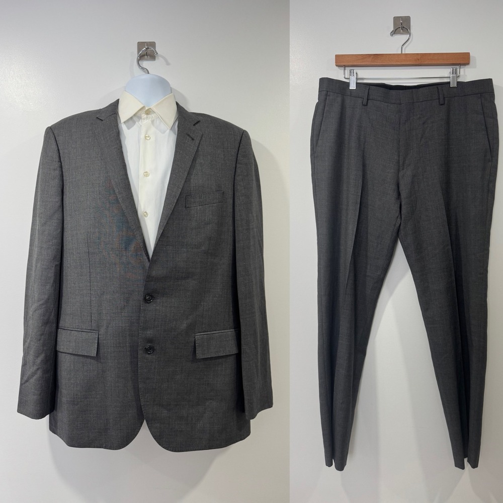 J.Crew Men Grey Suit Ludlow Tollegno 1900 Italian Wool 42L